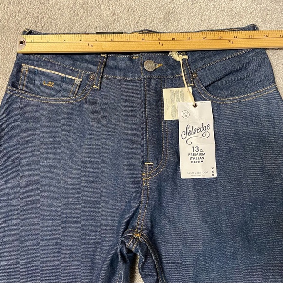 SOLD! New SCOTCH & SODA Men’s Lot 22 Dean Raw Italian Selvedge Loose Tapered Fit - Picture 12 of 14